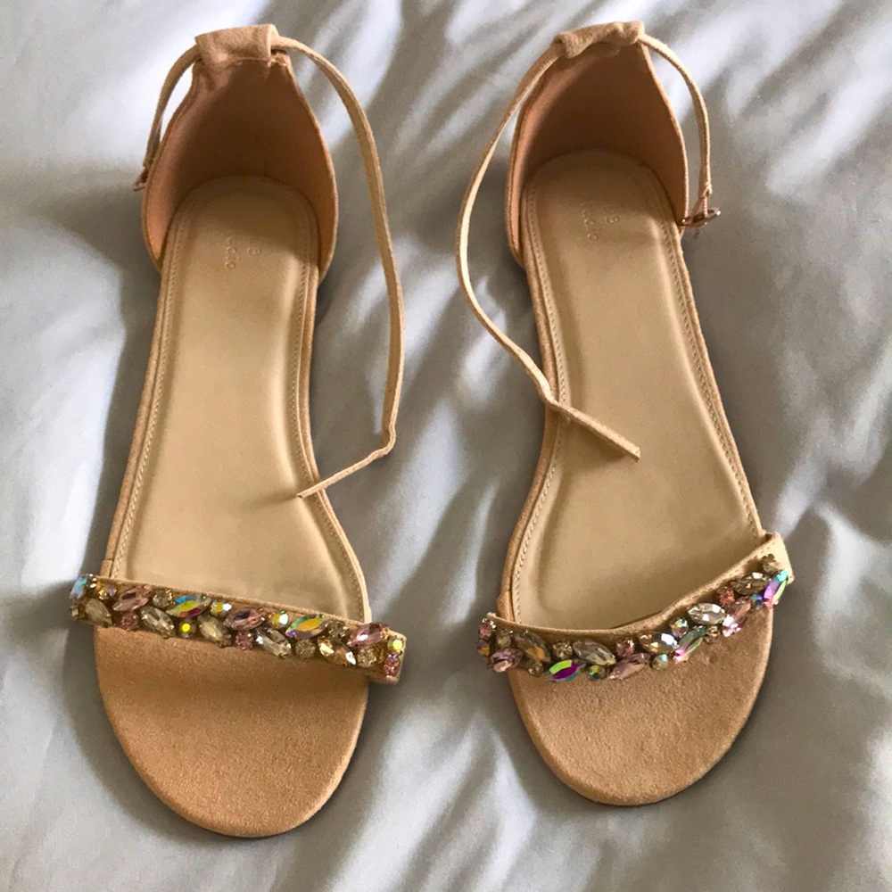 Jeweled flat sandals